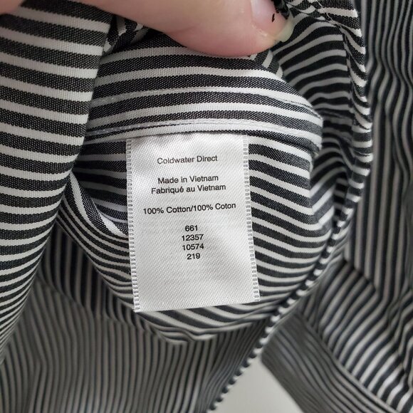 Coldwater Creek Woman's Gray & White Stripe Button Up Career Shirt Plus Size 1X - Picture 4 of 5